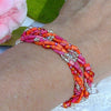 Zulugrass Bracelet 3-Strand Set, Pink: Vibrant, Versatile, and Eco-Friendly